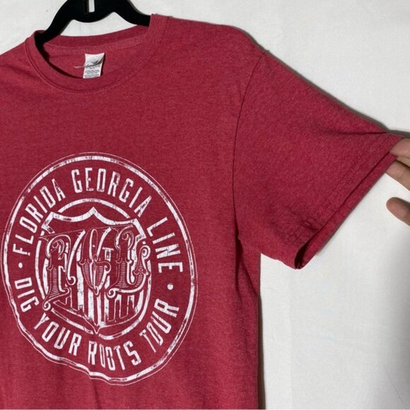 Gildan Red Florida Georgia Line Crew Neck Band Tee S - Picture 8 of 13